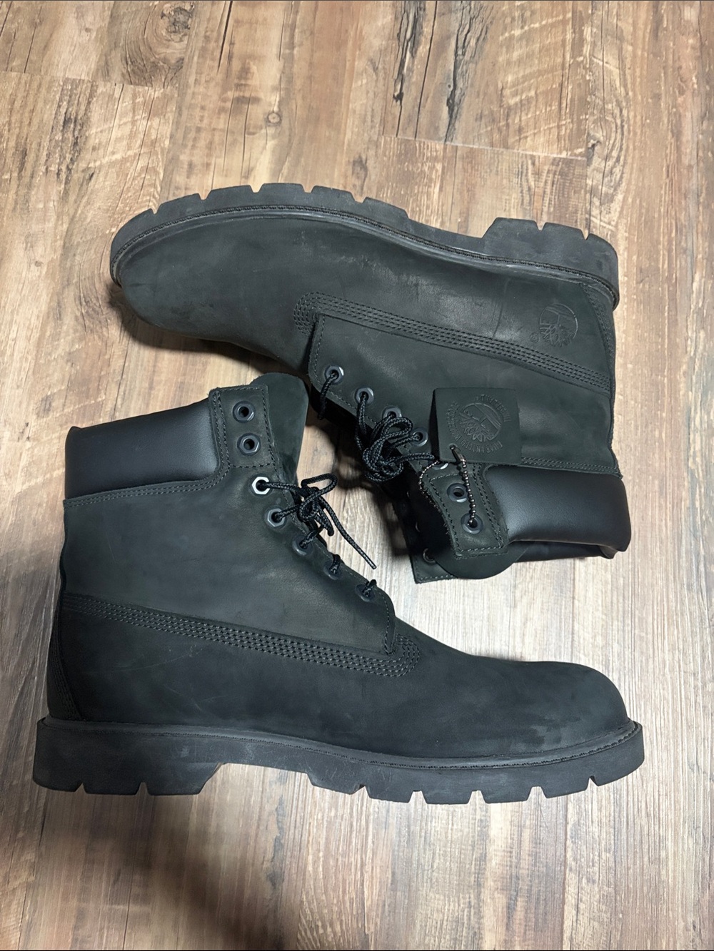 Timberland Men's Black Nubuck Lace-Up Work Boots